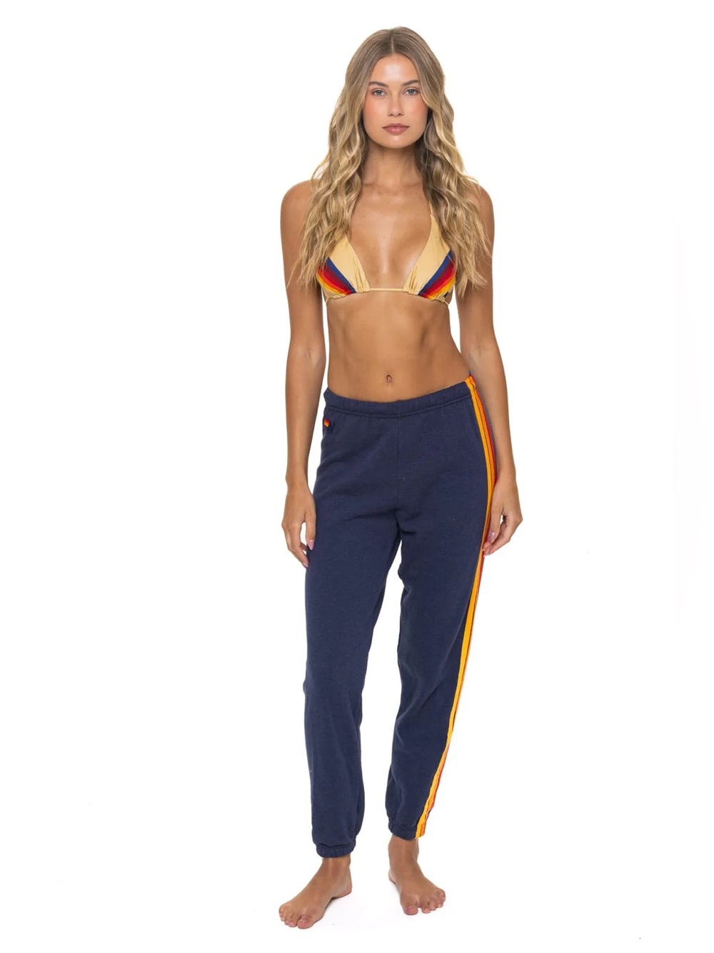 AVIATOR NATION BLUE STRIPED SWEATPANTS SIZE MEDIUM- RETAILS $165